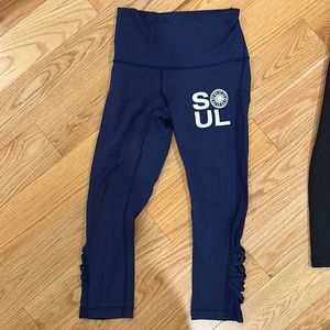 Blue Lululemon x SoulCycle leggings